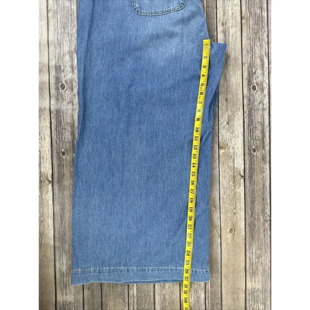Pilcro Light Blue Paperbag Waist Wide Leg Jeans - Picture 16 of 16